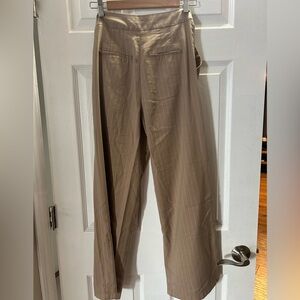 Dynamite Tan Pinstripe Wide-Leg Trousers